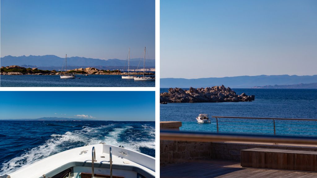 Costa del nord Sardegna (Santa Teresa Gallura) con vista sulla Corsica e Capo Testa